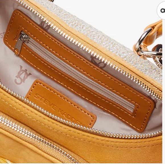STEVE MADDEN STEVE MADDEN KARMENN CROSSBODY BAG, TAN & SILVER RHINESTONES - Picture 13 of 17